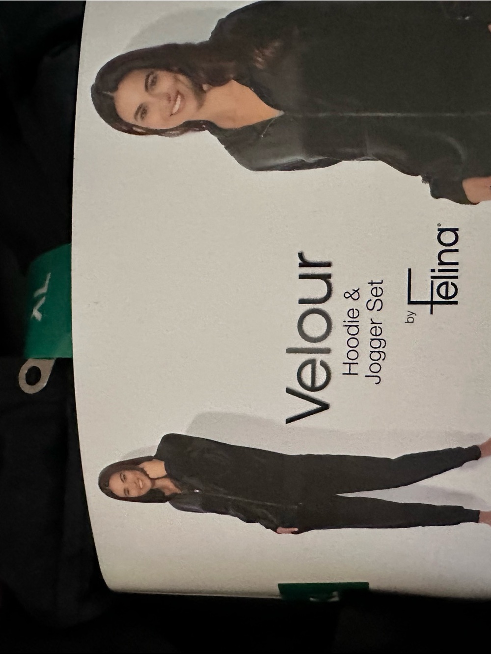 Felina Black Velour Hoodie & Jogger Lounge Set